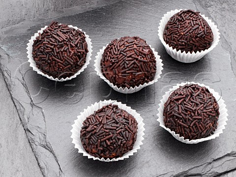 Chocolate truffles covered in vermicelli