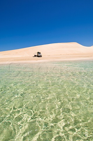 4WD vehicle on Seven Mile Beach Coffin Bay National Park Eyre Peninsula South Australia