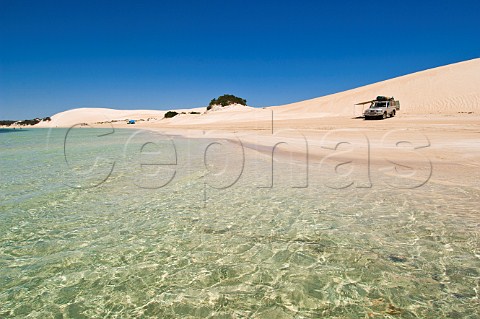 4WD vehicle on Seven Mile Beach Coffin Bay National Park Eyre Peninsula South Australia