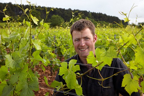 Laurent Fournier amidst Pinot Noir vines in Les Longeroies vineyard of Domaine Jean Fournier  MarsannaylaCte CtedOr France  Marsannay
