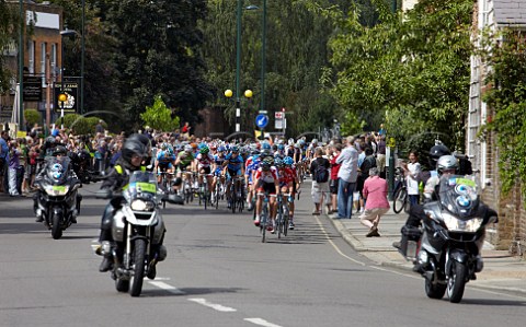 London Surrey Cycle Classic August 2011  The peloton near Hampton Court on the return journey into London