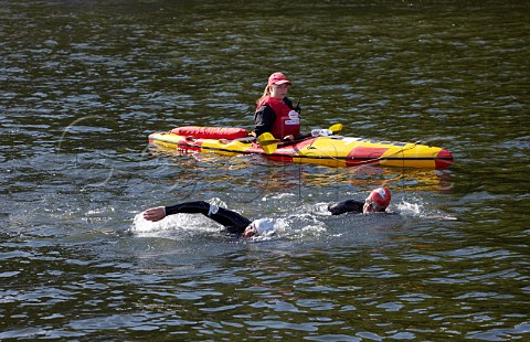 David Walliams swimming the River Thames for Sport Relief in 2011  West Molesey Surrey England