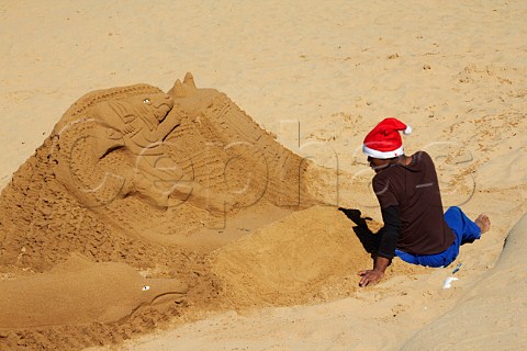 Sand sculpture on the beach at Amanzimtoti KwaZuluNatal South Africa