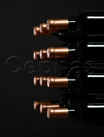 Twelve bottles of Bordeaux wine