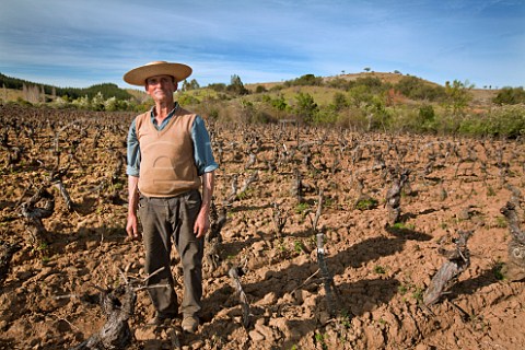 Vineyard owner in his old Carignan and Pas vines near Sauzal in the Maule Valley Chile