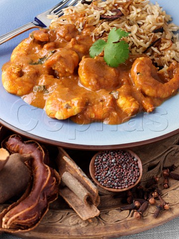 King prawn keralan curry with brown rice