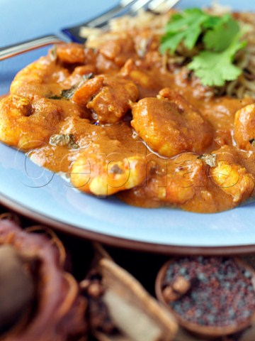 King prawn keralan curry with brown rice