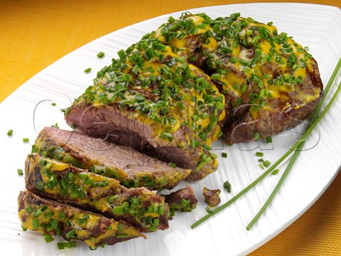 Lamb rump with a herb and mustard crust
