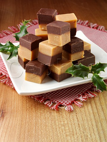 A pile of chocolate peanut fudge