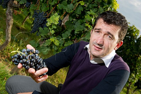JeanBaptiste Soulas rgisseur in vineyard of Chteau LatourLaguens SaintMartinduPuy Gironde France  Bordeaux