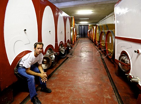 Walter Anselma in winery of Schiavenza Serralunga dAlba Piemonte Italy  Barolo