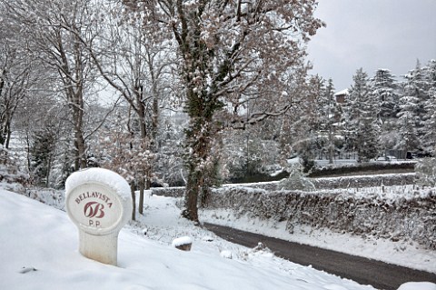 LAlbereta Hotel of Bellavista in the snow  Erbusco Lombardy Italy   Franciacorta