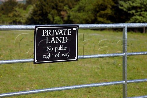 Farm gate with Private Land sign