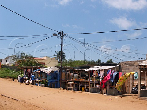 Roadside stalls selling fruit and vegetables clothes etc Ponta do Ouro southern Mozambique