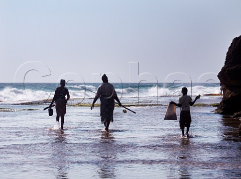 Family going fishing Ponta do Ouro southern Mozambique