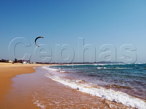 Kite surfing at Coco Cabanas beach resort Ponta do Ouro southern Mozambique