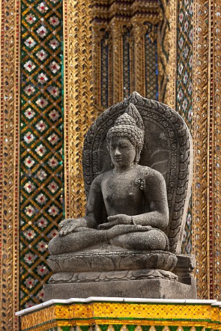 Seated Buddha in the Grand Palace Bangkok Thailand