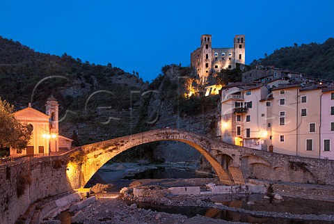 Bridge over the Nrvia River in Dolcecqua Liguria Italy  Rossese di Dolcecqua
