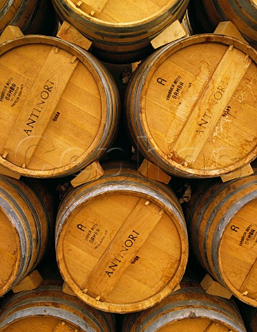 Barriques in cellar of Antinoris Badia a Passignano Tuscany Italy  Chianti Classico