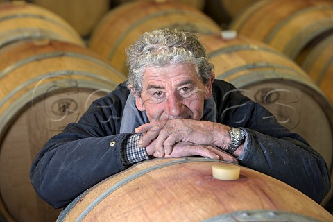 Domenico Clerico in his barrel cellar Monforte dAlba Piemonte Italy Barolo
