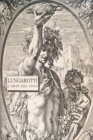 Old Lungarotti promotional image of Bacchus Torgiano Umbria Italy