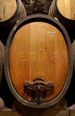Foudre of Savagnin in cellar of Jacques Puffeney MontignylsArsures Jura France Arbois