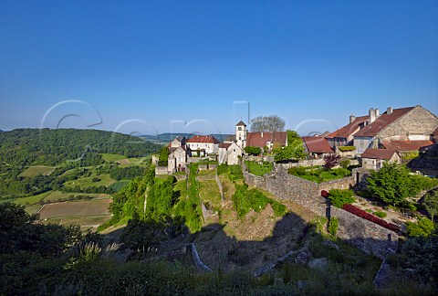 Village of ChteauChalon above the Seille River  Jura France