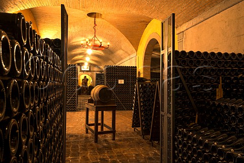 Bottle cellar of La Montina Monticelli Brusati Franciacorta Lombardy Italy Franciacorta