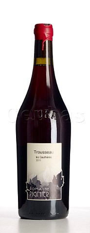 Bottle of 2011 Trousseau Les Gauthires of Domaine Pignier Montaigu Jura France Ctes du Jura