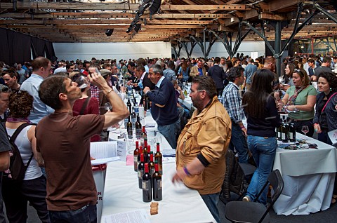 The Real Wine Fair 2014 held at Tobacco Dock a Grade 1 listed warehouse Wapping London UK