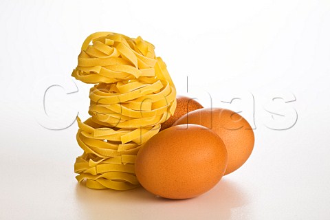 Tagliatelle and eggs