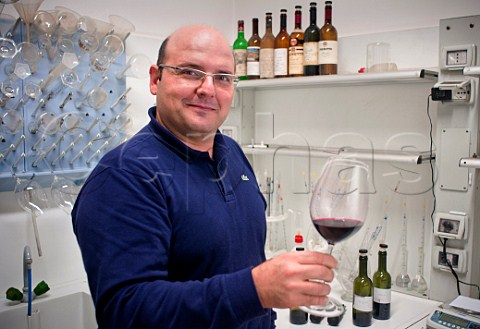 Gianluca Torrengo in the laboratory of Prunotto Alba Piemonte Italy