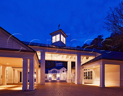 The Carriage House of Trump Winery at dusk Charlottesville Virginia USA