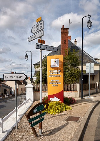 Signs in the wine village of Quincy Cher France