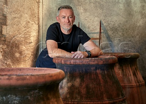 Frdric Niger Van Herck with his amphorae at Domaine de lcu La Bretonnire near Le Landreau LoireAtlantique France Muscadet de SvreetMaine