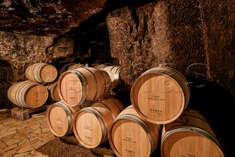 Barrel cellar of Domaine de la Taille aux Loups which has been dug out of the tuffeau subsoil Husseau IndreetLoire France  MontlouissurLoire