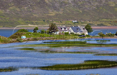 Cottages at Milltown viewed over Loch a Mhuilinn Near Applecross Applecross Peninsula Ross and Cromarty Scotland