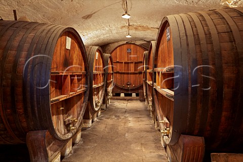Foudres in the 17th century cellar of Grande Cave de Crpy Ballaison HauteSavoie France