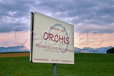 Sign for Domaine des Orchis of Philippe Hritier Poisy near Annecy Savoie France