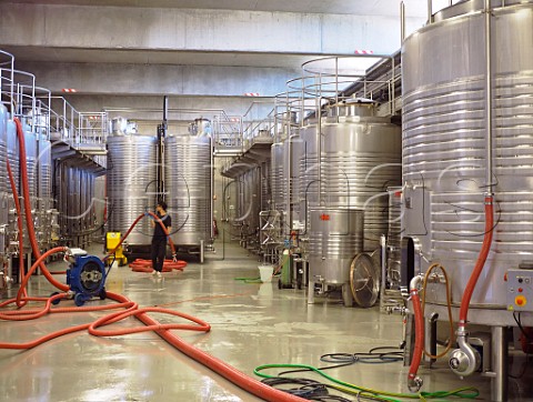 Stainless teel tanks in winery of Quinta de Chocapalha  Aldeia Galega Estremadura Portugal  Alenquer