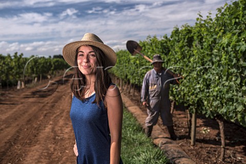 Noelia Orts winemaker of Via Emiliana in Riesling vineyard at Finca Quitralman Mulchen Bo Bo Valley Chile