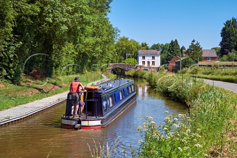 Boat on the Llangollen Canal near Whixall Shropshire England