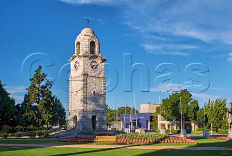 War Memorial clock tower in Seymour Square Blenheim Marlborough New Zealand