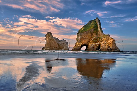 Wharariki Beach at the northernmost tip of South Island  Puponga Nelson Tasman New Zealand