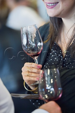 Woman at a wine tasting  Hangar 14 Bordeaux France