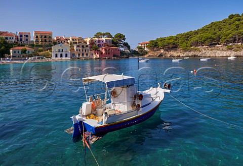 Village of Assos with houses overlooking its bay Cephalonia Ionian Islands Greece