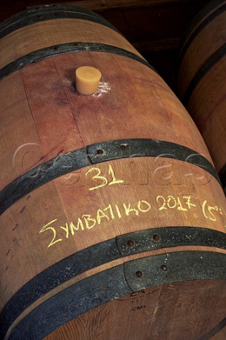 Barrels in cellar of Sclavos winery Lixouri Paliki Peninsula Cephalonia Ionian Islands Greece