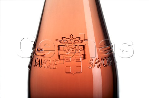 Embossed bottle of Savoie ros wine
