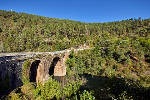 Ponte do Bibei a Roman bridge over the Ro Bibei Near Pobra de Trives Galicia Spain