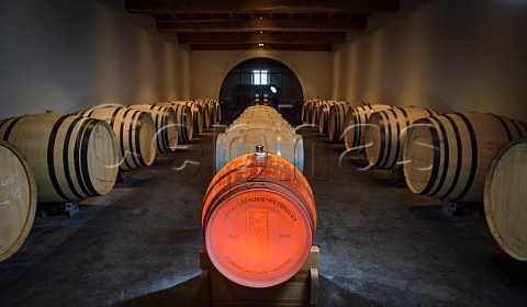 Crystal barrique by Lalique in the chai of Chteau LafauriePeyraguey Bommes Gironde France   Sauternes  Bordeaux